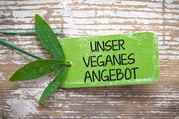Unser veganes Angebot - Plakette