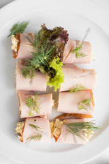 canapes on a white plate