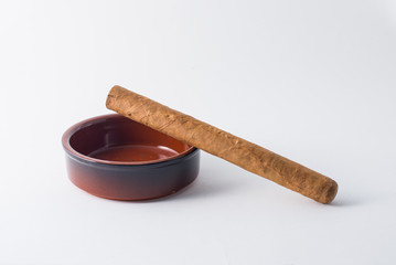 Cigar and ashtray