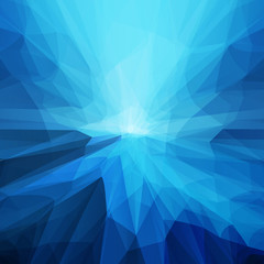 Abstract blue transparent futuristic and perspective background