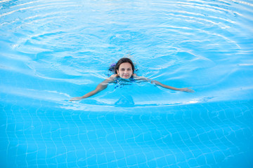 woman in the swimming pool