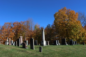 Cemetery in Fall with Great Foliage