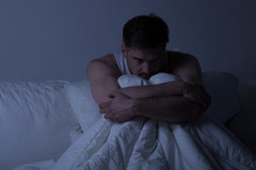 Fototapeta premium Man with anxiety disorder
