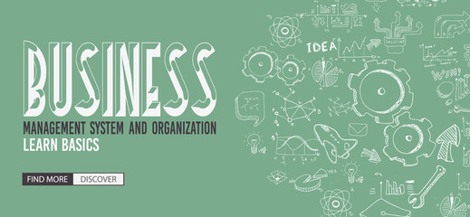 Fototapeta na wymiar Business Management Concept with Doodle design style