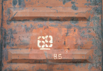 old freight wagon. texture of rusty painted metal 