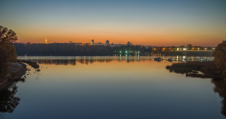 Dnipro Strait at sunset