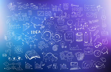 Business Development concept background wih Doodle design style