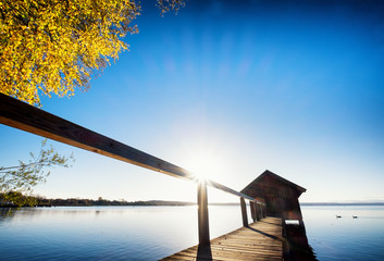 old wooden boathouse