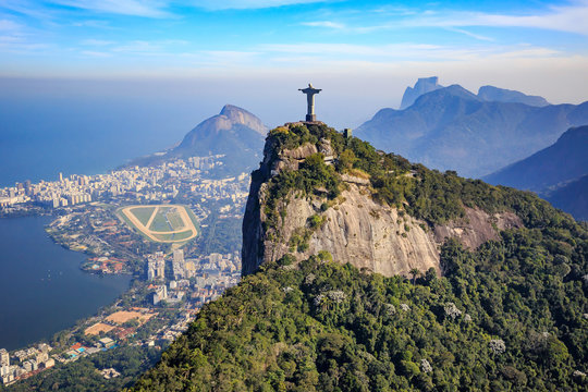 Aerial View Of Christ The Redeemer And Rio De Janeiro City