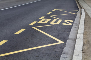 Bus marks in the road