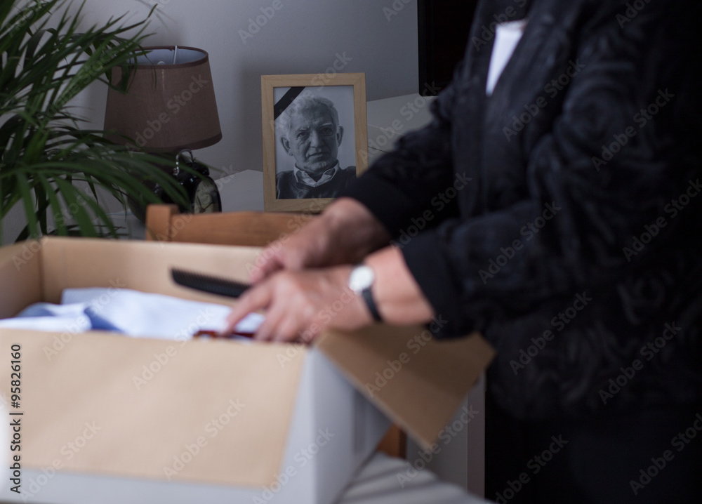 Wall mural widow packing stuff