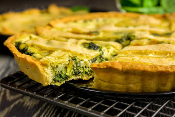 Homemade spinach quiche