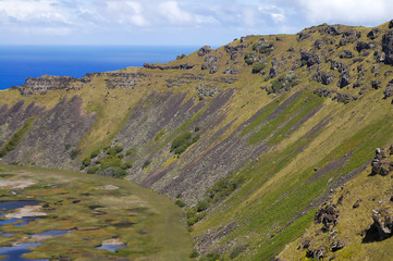 Fototapeta na wymiar Rano Kau Crater - Easter Island