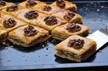 Baklava with walnut.