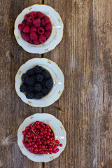 fresh raspberry, red carrunt and blueberry