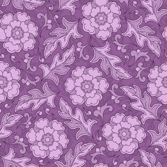 vector seamless floral pattern with fantasy blooming flowers