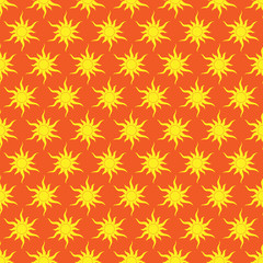 Cute seamless vector pattern of sun