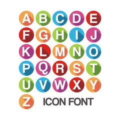 Simple Icon Font Circle With Shadow Design