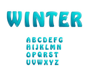 blue ice shiny letters holiday winter fonts