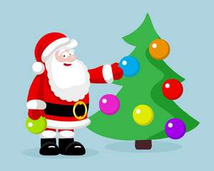 Santa Claus with christmas tree