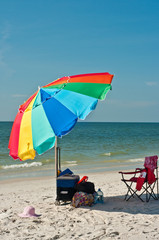 Beach umbrella at tropical beach
