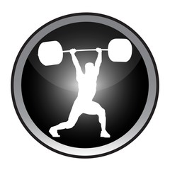 The vector illustration "weightlifter - icon silhouettes vector illustration" 