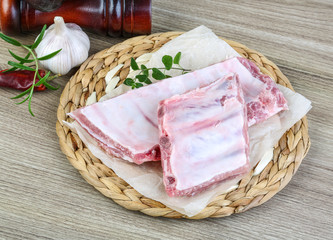 Raw pork ribs