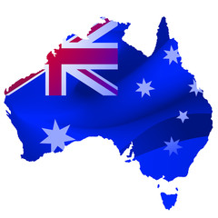 Obraz na płótnie Canvas Map of Australia with locations on a blue background