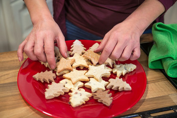 Preparing cookies at home.