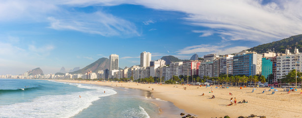 view of Copacabana beach in Rio de Janeiro. Brazil