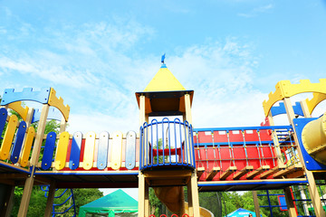 Colorful children playground in park
