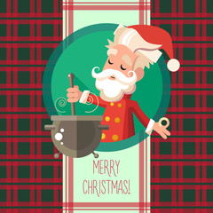 Card with cartoon Elf for Christmas and New Year party