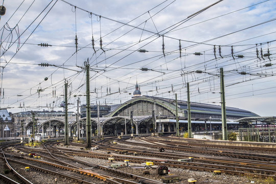 View over the tracks to Cologne Central Station