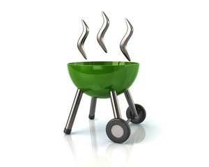 Illustration of green barbecue, grill