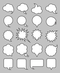 Collection of speech bubbles of various form.