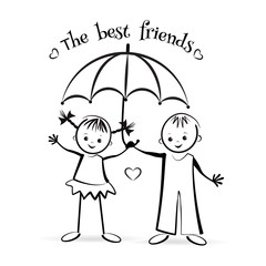 Happy children. The best friends.