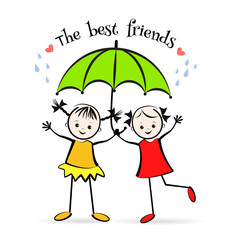 Happy childrens. The best friends.