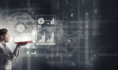 Guy studying finances