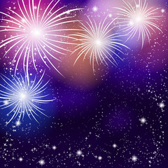 Fireworks colorful background.
