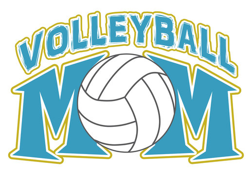 Volleyball Mom Design is an illustration of a design for volleyball Moms. Includes a volleyball and text. Great for t-shirts.