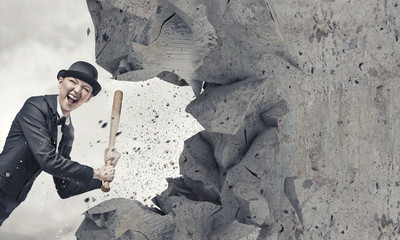 Woman with baseball bat