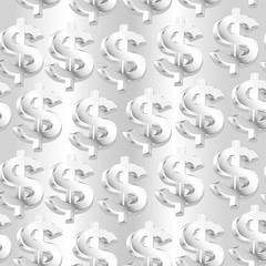 Silver dollar symbol in a seamless pattern