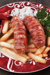 Grilled sausages