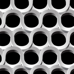 Silver metal abstract mesh seamless patter on black