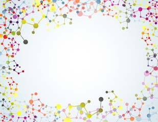 Colourful of  molecular on isolated background