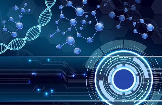 Molecular structure and DNA background. Concept design 