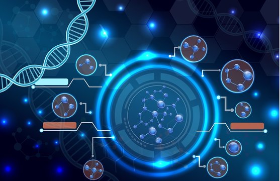Molecular structure and DNA background. Concept design 