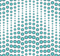Seamless pattern on white background. Has the shape of a wave. Consists of geometric elements. In color.