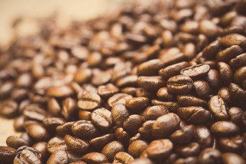 Coffee on grunge wooden background