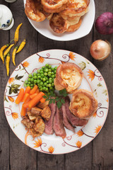 Sunday roast with yorkshire pudding